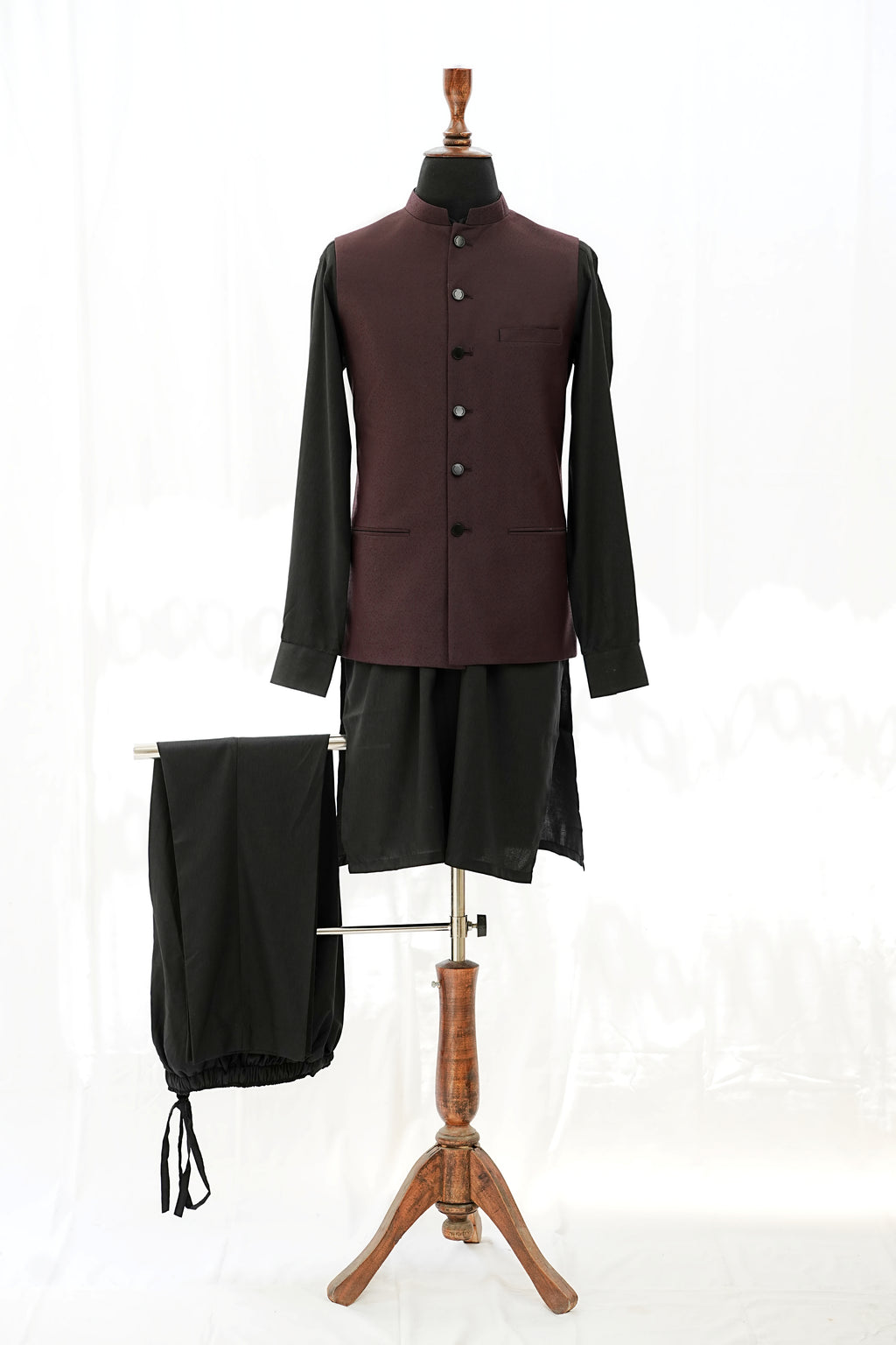 BROWN SELF WAIST COAT
