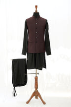 BROWN SELF WAIST COAT