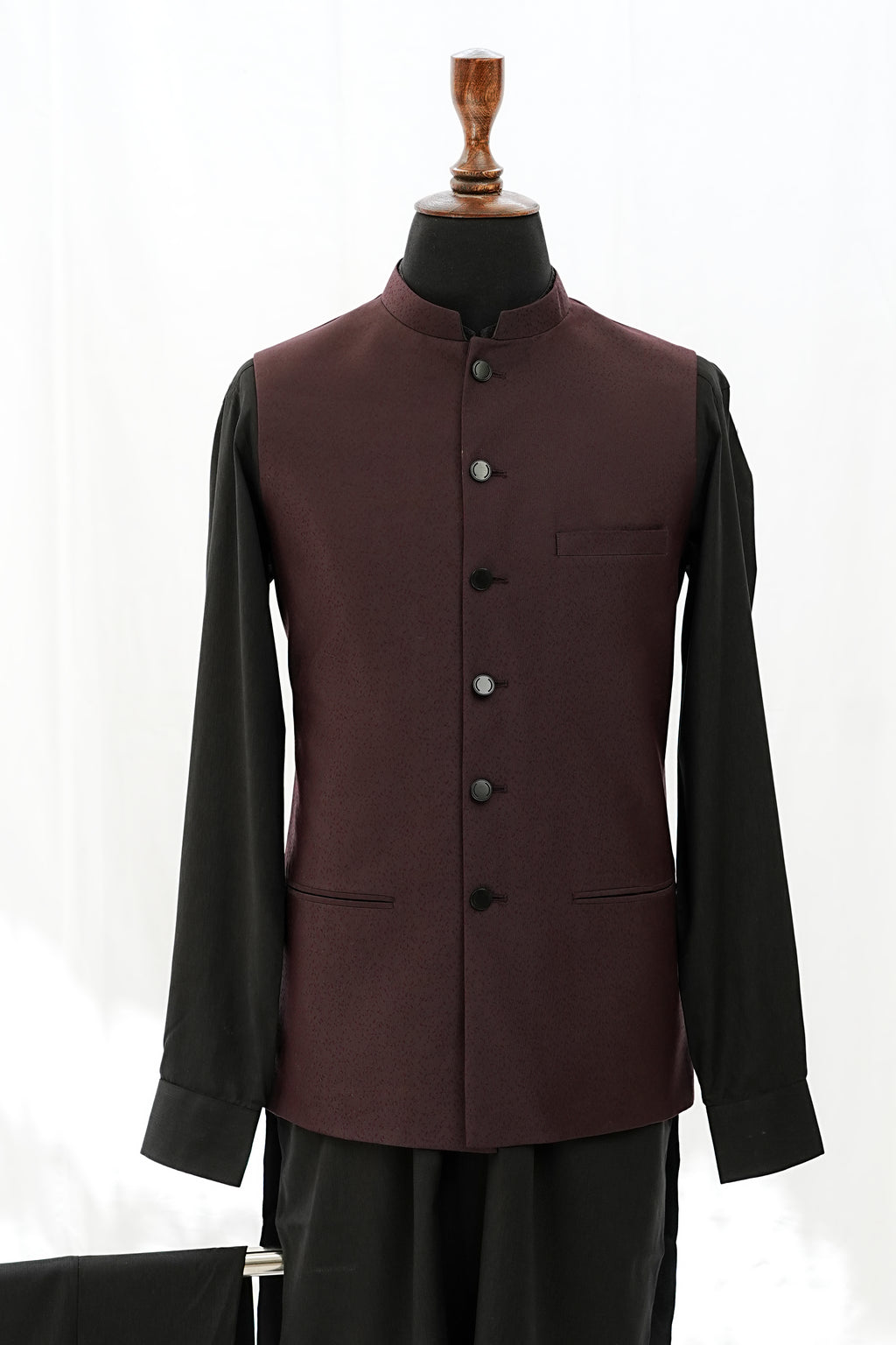 BROWN SELF WAIST COAT