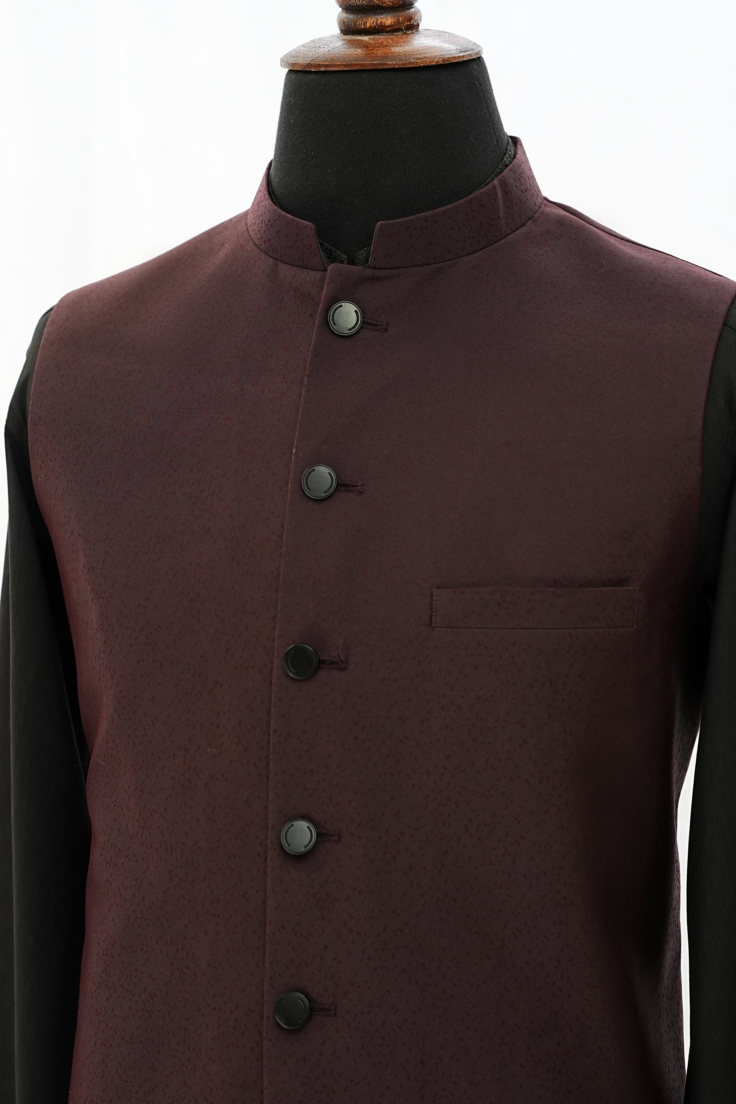 BROWN SELF WAIST COAT