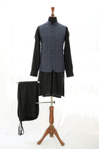 BROWN & COPPER CHECKERED WAIST COAT