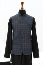 BROWN & COPPER CHECKERED WAIST COAT