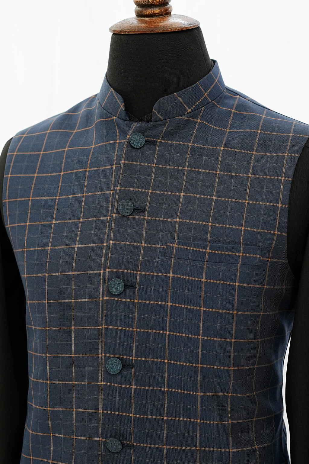 BROWN & COPPER CHECKERED WAIST COAT