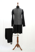 GREY MICRO STRIPED WAIST COAT