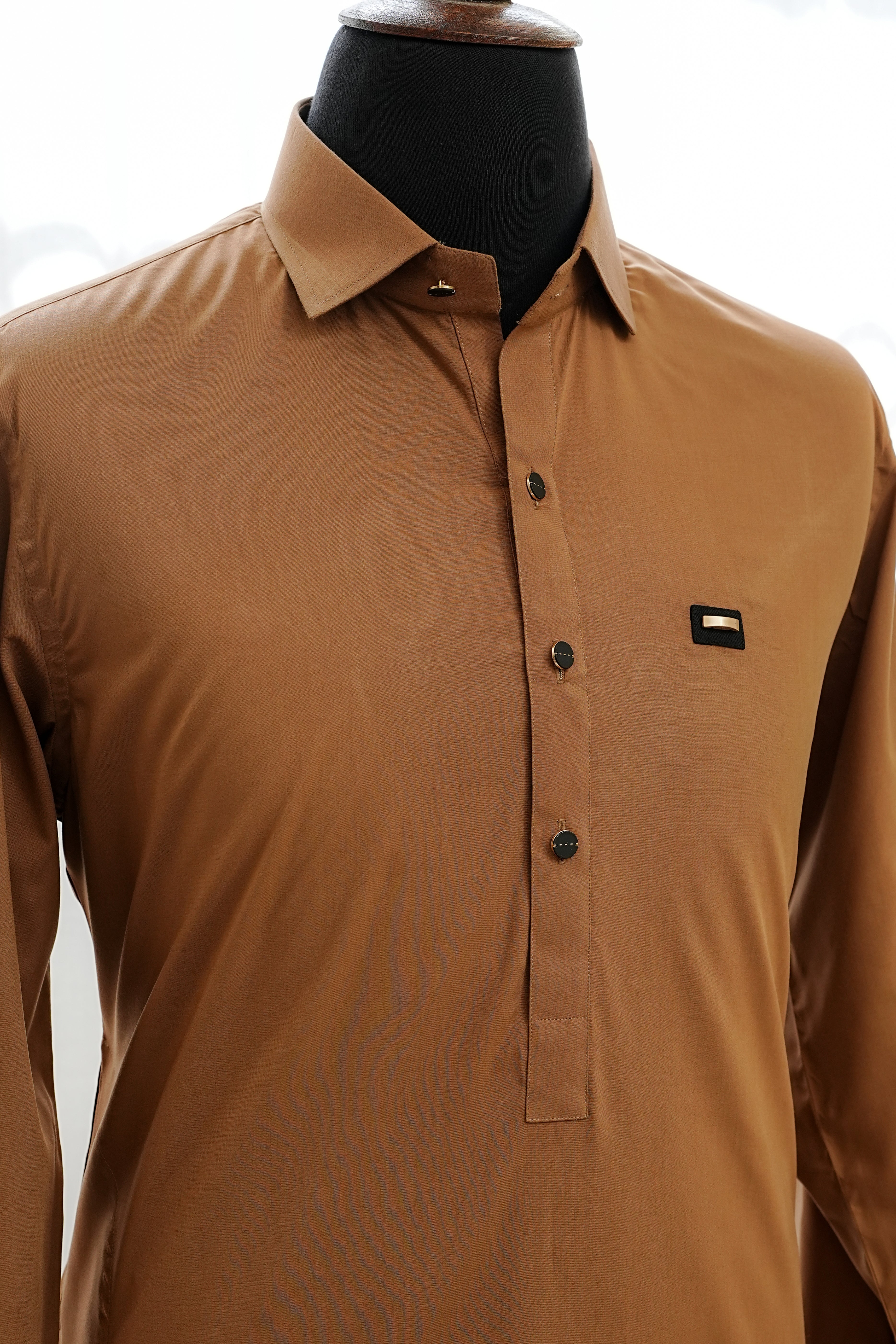 CREAM BROWN KURTA TROUSER