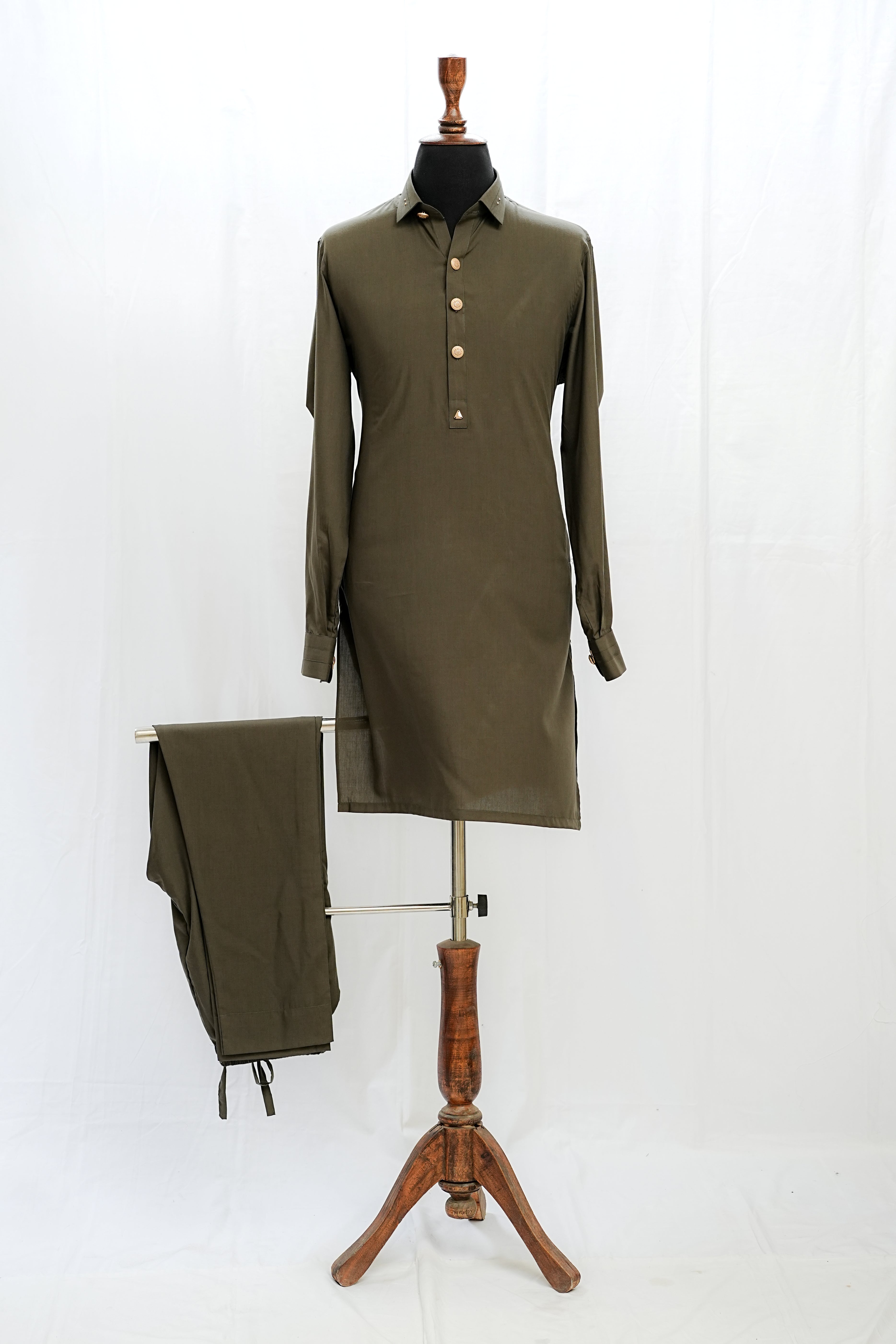 OLIVE GREEN KURTA TROUSER